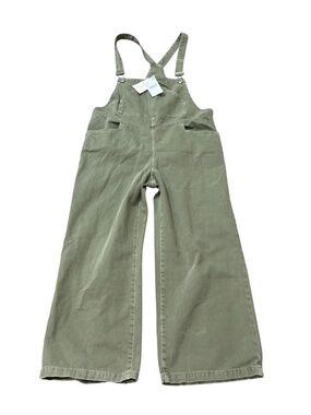 NWT MNG Mango Denim Jean Overalls in Olive khaki Green Women's size M New w tag